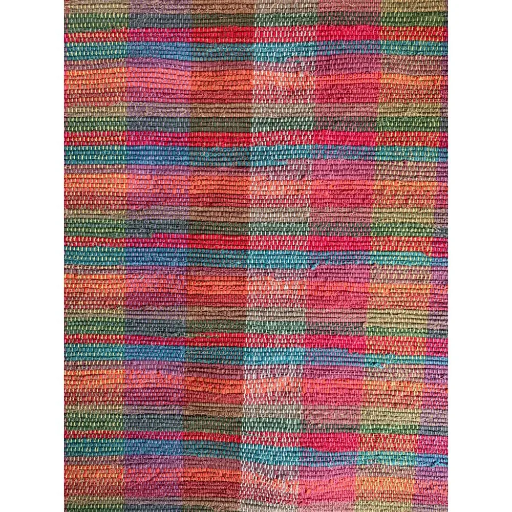 Multicolor Braided Chindi Small Area Rug 49x26 Kitchen Bathroom Colorful Hippie